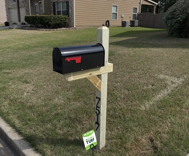 Mailbox & Post — Side View: after